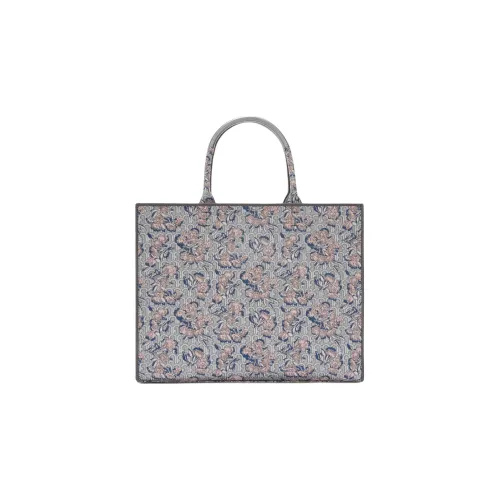 Furla Opportunity Жаккардовая ткань Тоут Сумка Сумка для покупок Сумка Большая Женская Tony Серебряный Синий Многоцветный