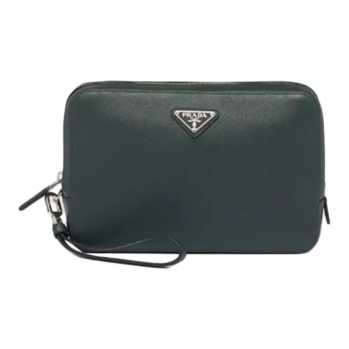 PRADA Saffiano кожа клатч мужской жадеит зеленый