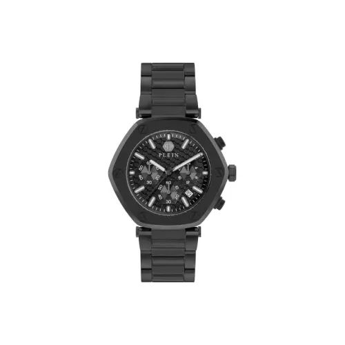 PHILIPP PLEIN Кварцевый механизм Мужские часы 42mm*42mm*10,5mm Черный