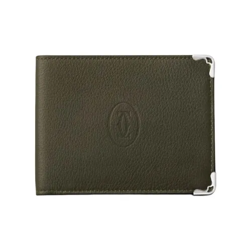 Cartier Must De Cartier Телячья кожа Кошелек Женские Хаки зеленый