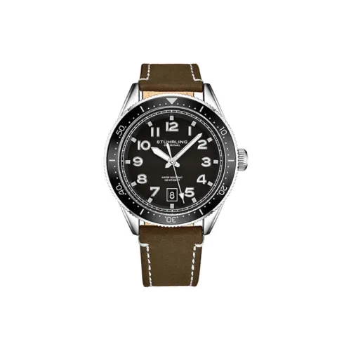 STUHRLING Кварцевый механизм Мужские часы Monaco Collection 42 мм Черные