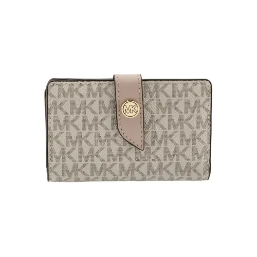 MICHAEL KORS Покрытый холст Кошелек Мини Женский Белый Ванильный и Светло-розовый