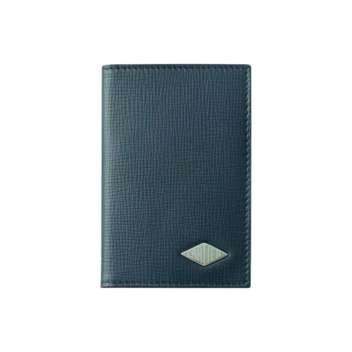 Cartier Кожаные Аксессуары Cartier Losange, Футляр Для 4 Кредитных Карт Телячья Кожа Синего Цвета, Палладиевая Отделка И Отделка Из Эмали