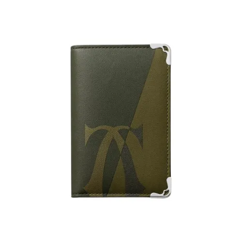 Cartier Must De Cartier Телячья кожа Держатель для карт Держатель для карт Женский Хаки