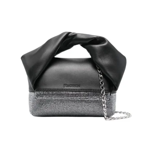 JW Anderson Lambskin Сумка через плечо Сумка Маленькая Женская Черная и Серебряная