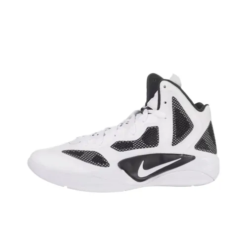 Nike Hyperfuse 2011 Амортизация Износостойкий Высокий Топ Винтажные Баскетбольные Кроссовки Унисекс Белый Черный