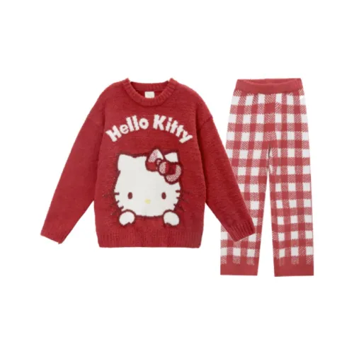 GUKOO x Hello Kitty Пижамный комплект Женские Клубничный красный