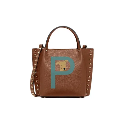 Valentino Garavani Rockstud Телячья кожа с рельефом Тоут Сумка Сумка для покупок Сумка через плечо Сумка маленькая