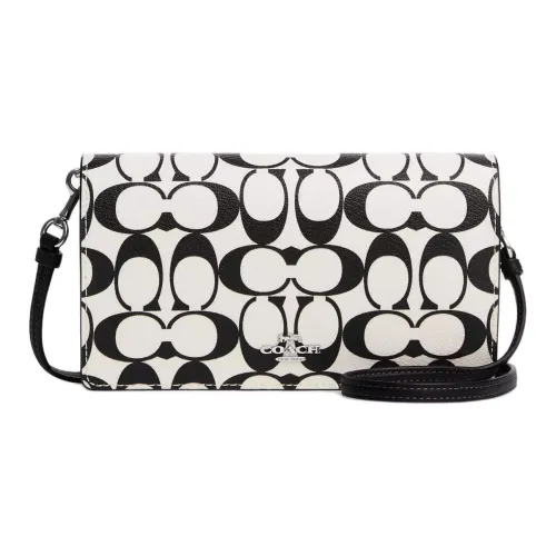 COACH Anna Холст с кожей Ручная Сумка через плечо Маленькая Женская Белая