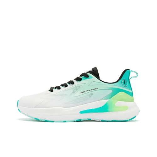 QIAODAN No Fear Of SE Дышащий и Устойчивый к Слабынию Низкий Топ Беговые Кроссовки Мужские Зеленые Черные