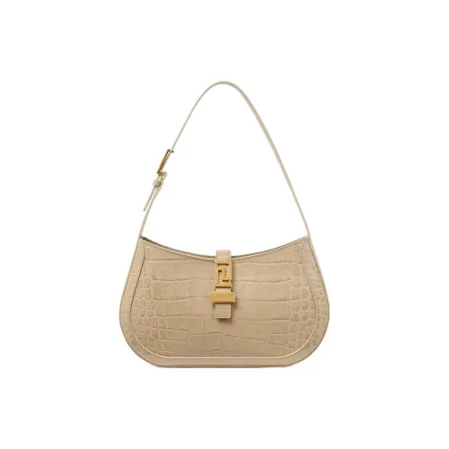 VERSACE Greca Goddess Сумка-хобо из коровьей кожи сумка сумка через плечо женская бежевая