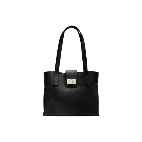 Furla 1927 Collection Коровья кожа крупнозернистая текстура сумка-тоут сумка для покупок сумка через плечо женская черная