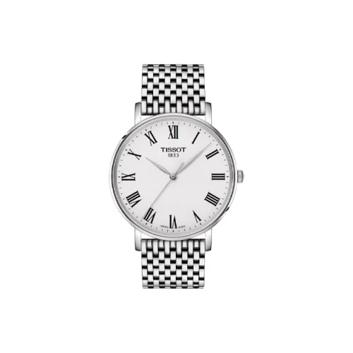 TISSOT Quartz Механизм Унисекс Часы 40 мм Белый Циферблат Корпус из Нержавеющей Стали Ремешок из Нержавеющей Стали