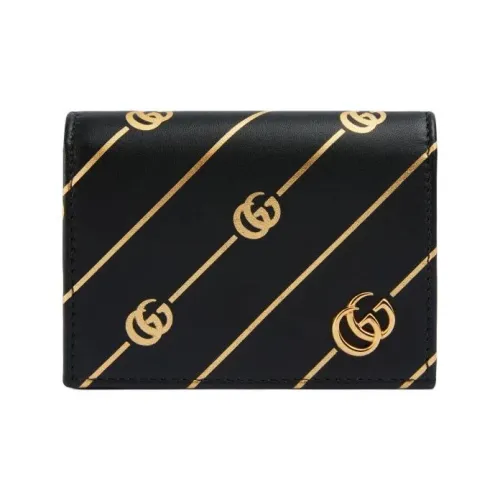 GUCCI Кожа Сумка с клапаном Кошелек Держатель для карт Женский Черный