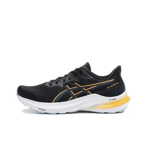 ASICS GT 2000 12 Low Топ Тренировки для Бега на длинные дистанции Обувь Мужская Черная Желтая