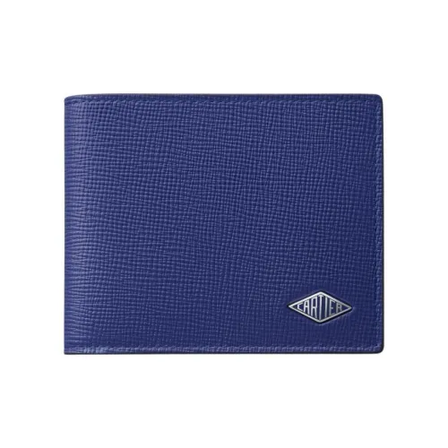 Cartier Кожаные Аксессуары Cartier Losange, Компактный Бумажник Зернистая Телячья Кожа Черного Цвета, Палладиевая Отделка И Отделка Из Эмали Черного Цвета