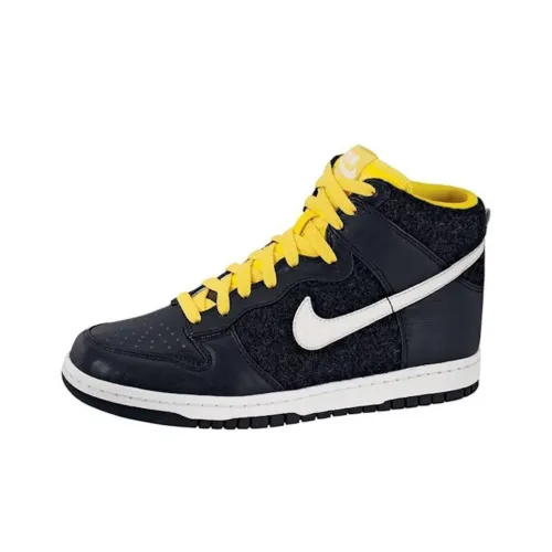 Nike Dunk High Премиум Slip-Resistant Abrasion-Resistant High Top Скейтборд Кроссовки Женские Черный Белый