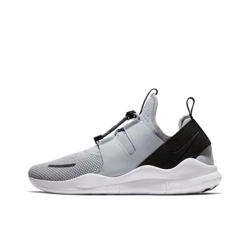 Nike Free RN Slip-resistant Abrasion-resistant Low-top Беговые кроссовки Унисекс Серый Белый