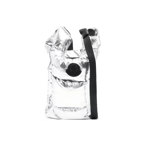 Moncler Нейлон с Телячья кожа Тоут Сумка Сумка для покупок Сумка через плечо Маленькая Women's Silver