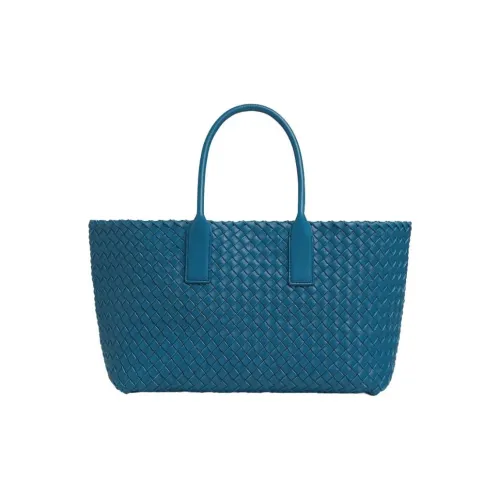 Bottega Veneta Lambskin Tote Bag Shopping Bag Handbag Crossbody Bag Small Women's Blue