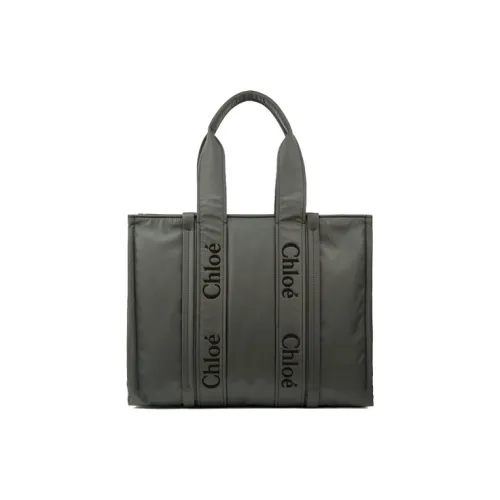 Chloe Дерево Нейлон Одно Плечо Сумка Большая Женская Слон Серый