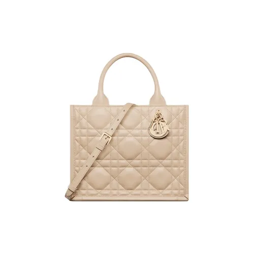 DIOR BookTote Коровья кожа Тоут Сумка Сумка для покупок Сумка через плечо Сумка Маленькая Женская Руж Бежевый