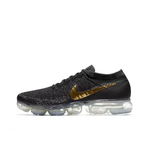 Nike Air Vapormax Амортизация Износостойкие Низкие Кроссовки для Бега Мужские Черный Золото