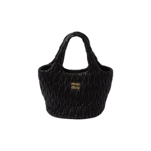 MIU MIU Кожа Тоут Сумка Сумка для покупок Сумка на плечо Сумка Женская Черная