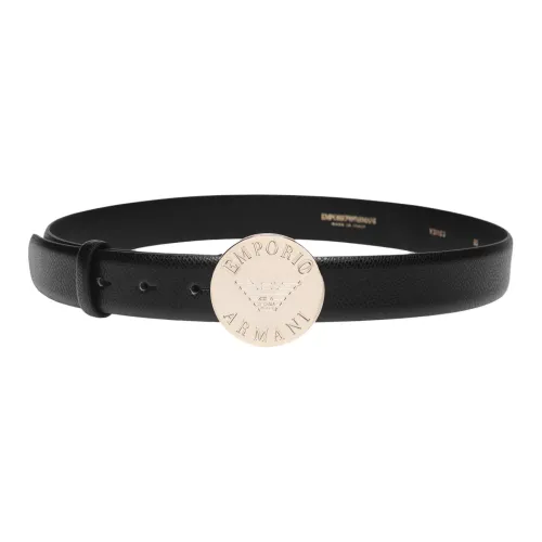 EMPORIO ARMANI Sign Дизайн Кожаные ремни Женские Черный Ширина 3 см
