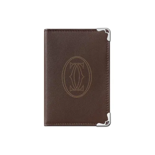 Cartier Must De Cartier Телячья кожа Картхолдер Женские Шоколад