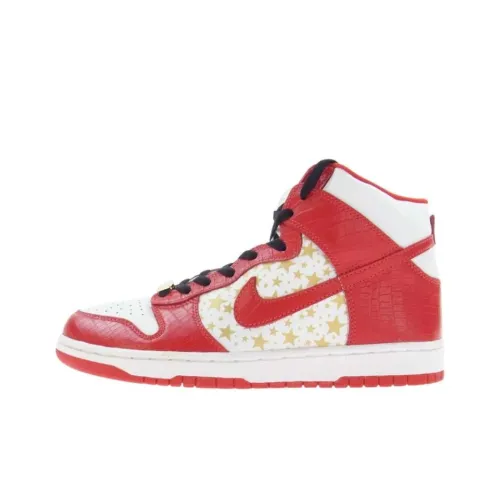 Supreme x Nike Dunk SB Pro SB Anti-Slip Lightweight High Top Скейтборд Кроссовки Мужские Red