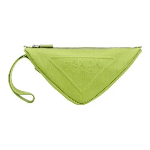 PRADA Хлопок Треугольная Сумка Клатч Мужской Ферн Зеленый