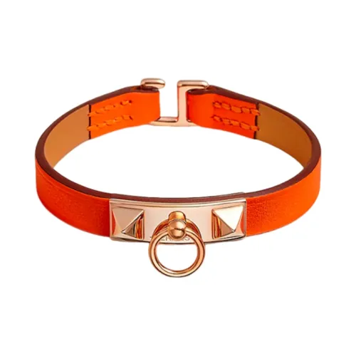 HERMES Телячья кожа покрытие розовым золотом женские апельсин