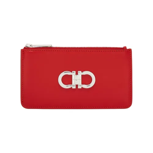 FERRAGAMO Palm Телячья кожа Кошелек Держатель для карт Стандартный Женский Пламя Красный