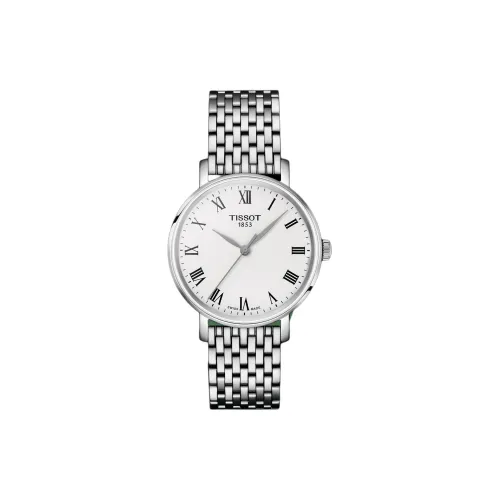 TISSOT Charm Time Series Кварцевый механизм Женские часы 34 мм Белый циферблат Корпус из нержавеющей стали Ремешок из нержавеющей стали