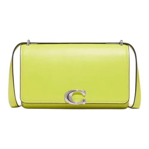 COACH Bandit Коровья кожа Сумка через плечо Сумка на плечо Женская Неоново-желтая