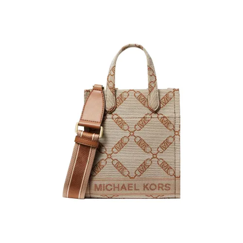 MICHAEL KORS Gigi Ткань Тоут Сумка Сумка для покупок Сумка Сумка через плечо Сумка через плечо Женская Бежевая Желтая Коричневая