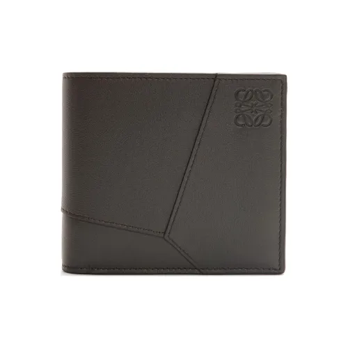 LOEWE Пазл Телячья кожа Держатель для карт кошелек Мужской Темно-серый