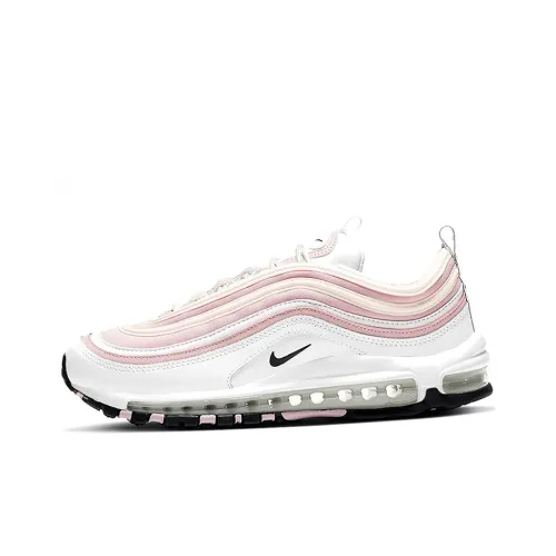 Nike Air Max 97 Устойчивый к истиранию Низкий Топ Повседневные Беговые кроссовки Женские Светло-розовый Белый