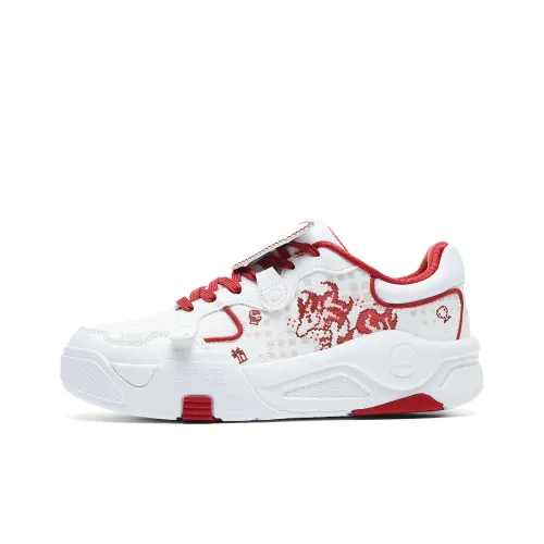 PEAK Guochuang Series Скейтборд Кроссовки Низкие Топ Полностью Белые Темно-Красные Женские