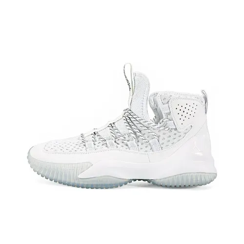 PEAK Шокабассорбер Slip-Resistant Abrasion-Resistant High Top Баскетбольные кроссовки Мужской Белый