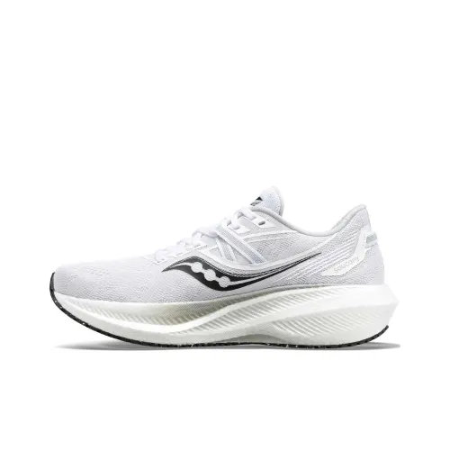 Saucony Triumph 20 Амортизаторы Slip-Resistant Abrasion-Resistant Низкий Топ Беговые кроссовки Мужские Белый Черный