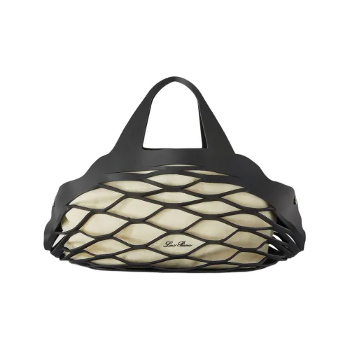 Loro Piana Sesia Smooth Leather Bag Женская Marine Blue Beige