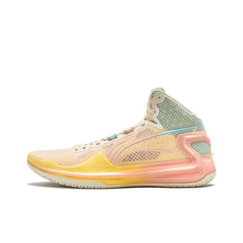 LINING Liren 4 Баскетбольные кроссовки MID Топ Флуоресцентный Milk Yellow Мужской