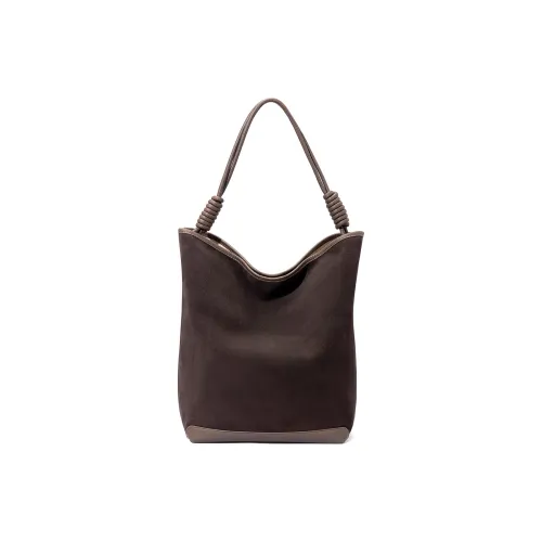 Roberta Di Camerino Сумка через плечо из коровьей кожи большая женская кофейного слонового серого цвета