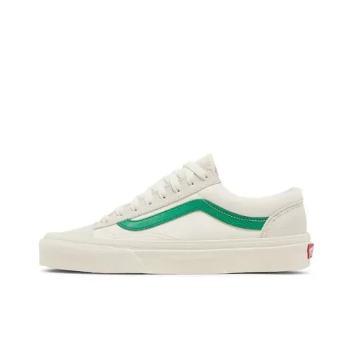 Vans Style 36 Marshmallow Jolly Зеленый Устойчивый к истиранию Низкий Топ Скейтборд Кроссовки Унисекс Белый Зеленый