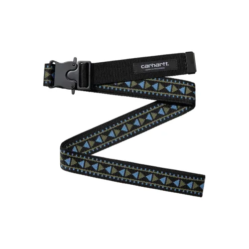 Carhartt WIP Ткани вязаные Узор Кожаные ремни Унисекс Черный Ширина 2,5 см