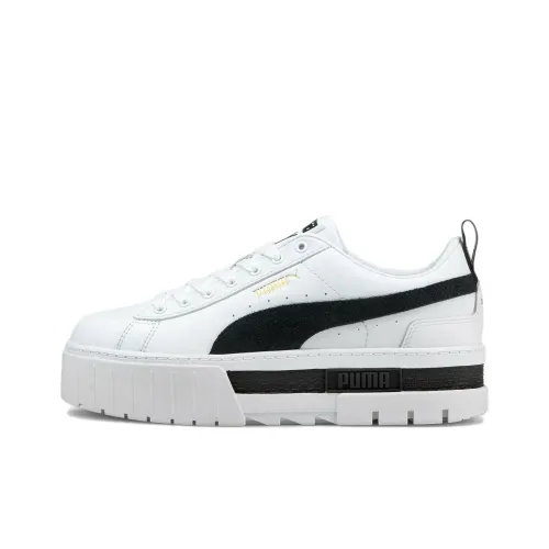 PUMA Mayze Low Топ Кроссовки для скейтбординга Женские Белые Черные