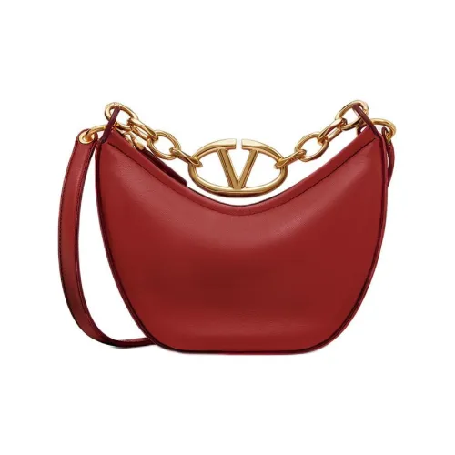 Valentino Vlogo Moon Мягкая сумка-хобо из овчины сумка через плечо сумка на плечо женская розово-красная