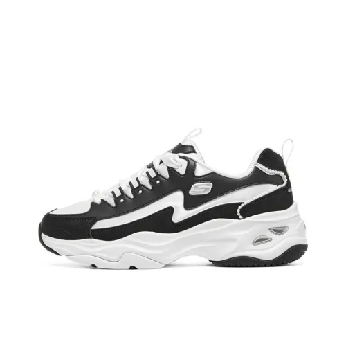 Skechers D'LITES 4,0 D'LITES Амортизация Износостойкий Низкий Топ Толстая Подошва Кроссовки Женские Белый Черный